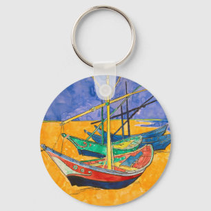 Chaveiro Barcos de Van Gogh Impressionismo Praia