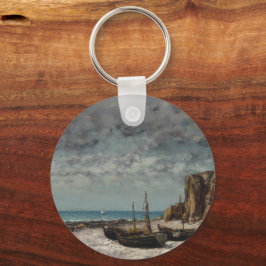Chaveiro Barcos em praia, Etretat - Gustave Courbet