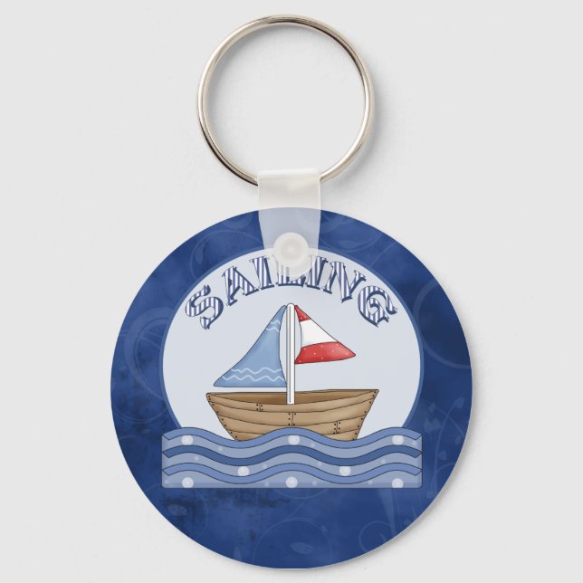 Chaveiro Barramento de vela em banda desenhada (Frente)