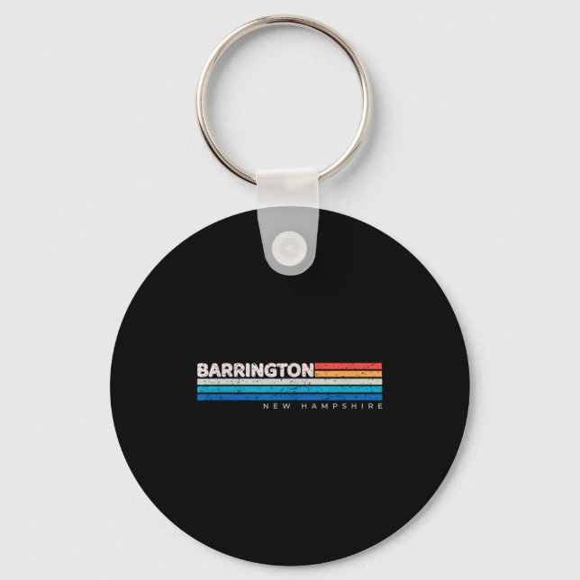 Chaveiro Barrington Nh New Hampshire Retro Design  (Frente)