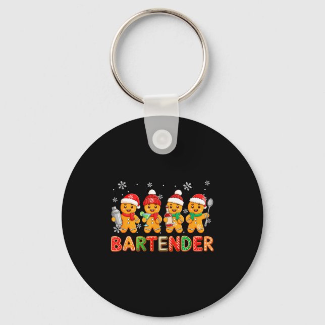 Chaveiro Bartender Job Group Santa Gingerbreads Xmas Cookie (Frente)