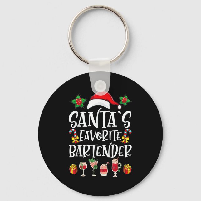 Chaveiro Bartender Xmas Gift Santa's Favorite Bartender Chr (Frente)