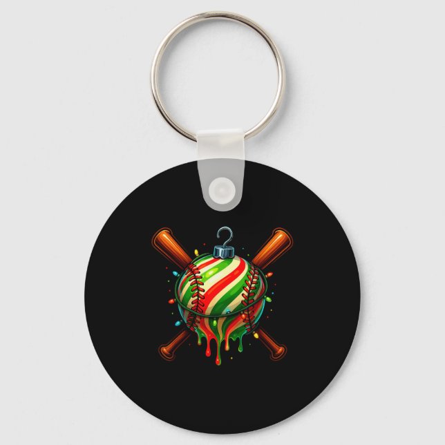 Chaveiro Baseball Christmas Ice Cream Drip Baseball Dripng  (Frente)