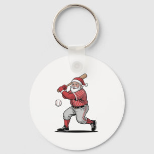 Chaveiro Baseball de Natal Jogando Papai Noel Esporte