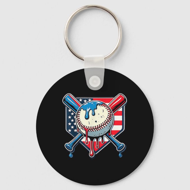 Chaveiro Baseball Drip Boy Ice Cream Patriotic American Fla (Frente)