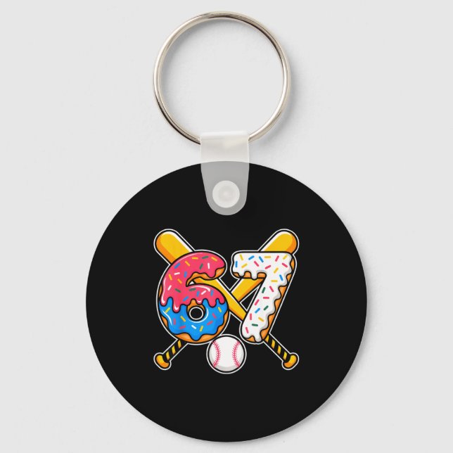 Chaveiro Baseball Drip Number 67 Player 67th Birthday Meme  (Frente)