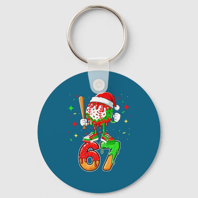 Chaveiro Baseball Drip Número 67 Meme Sorvete Dripng Chri (Frente)