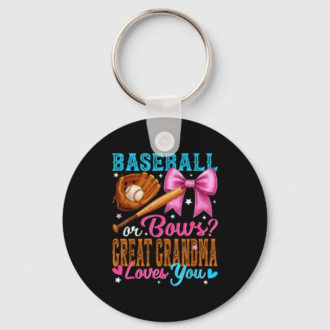 Chaveiro Baseball Or Bows Great Grandma Loves You Gender Re (Frente)