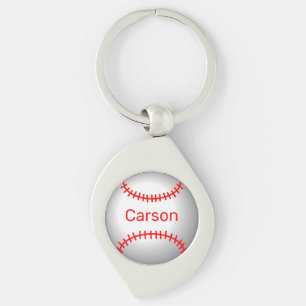 Chaveiro Baseball Personalizado com Pontas Vermelhas