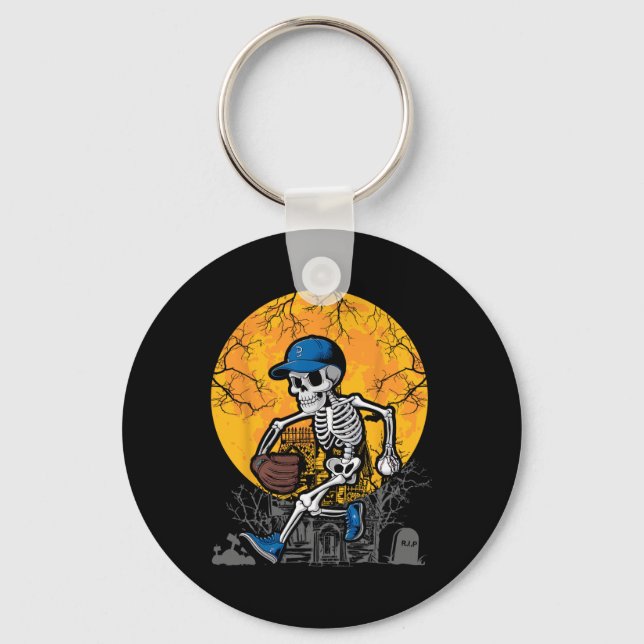 Chaveiro Baseball Skeleton Halloween Men Boys Baseball Spot (Frente)