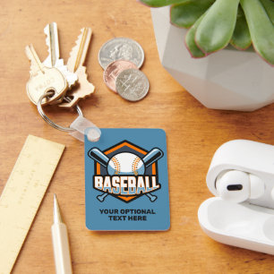 Chaveiro Basebol de texto e cor personalizado