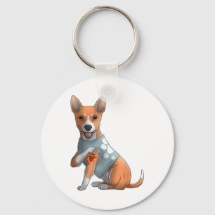 Chaveiro Basenji I Love Mamãe Tatuagem Camiseta de cão Mães