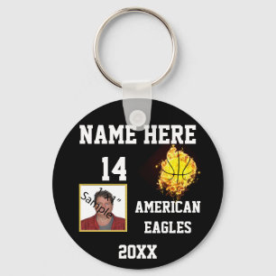 Chaveiro Basketball Keychains with Flame Photo