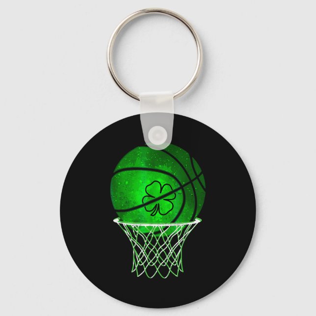 Chaveiro Basketball Shamrock Lucky Clover Irish St Patrick' (Frente)