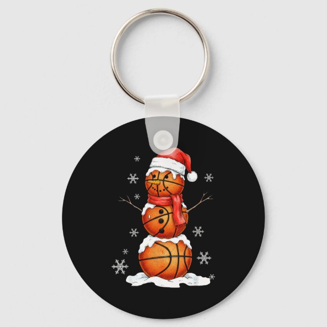 Chaveiro Basketball Snowman Christmas Holiday Srts Xmas Paj (Frente)