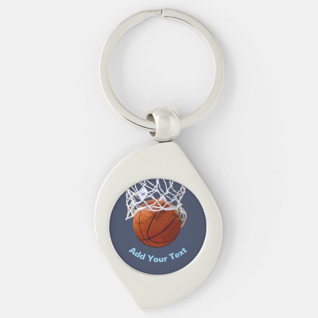 Chaveiro Basketball Your Name Text Message Slogan Custom (Frente)