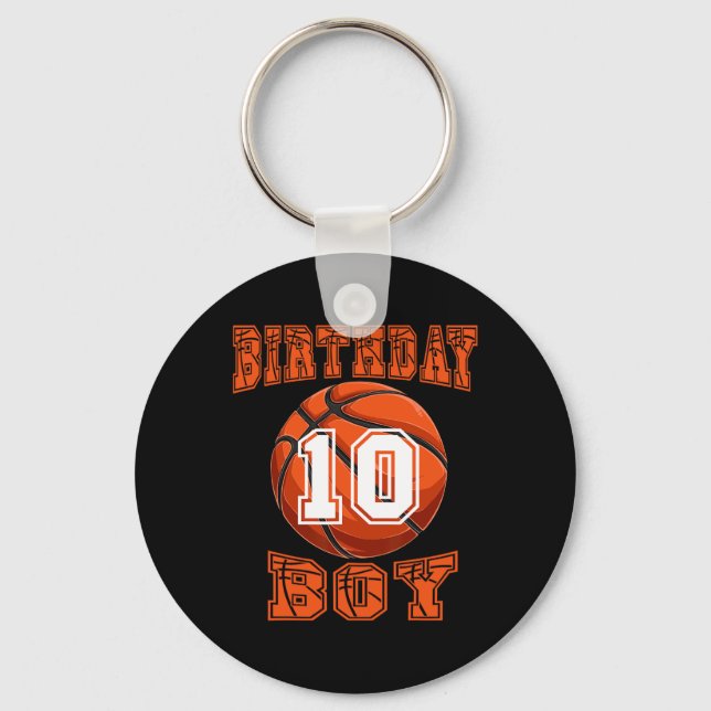Chaveiro Basquete - Birthday Boy 10 Year 10th Birthda (Frente)