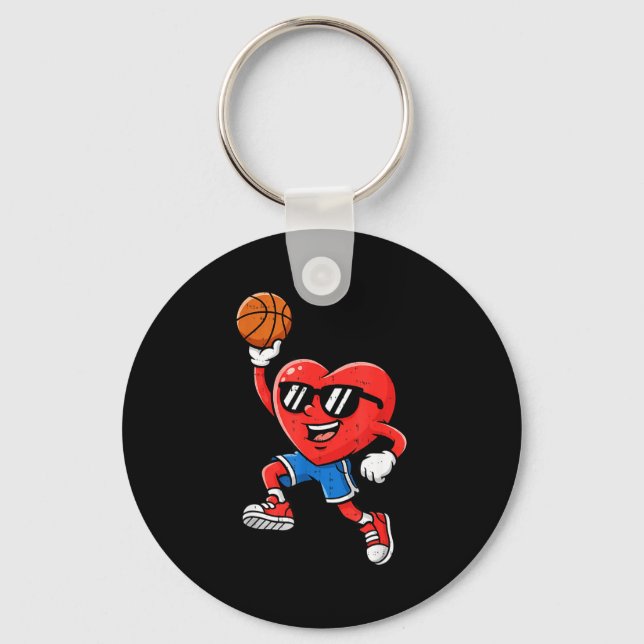 Chaveiro Basquete de Coração Dia dos Namorados Para Adolesc (Frente)