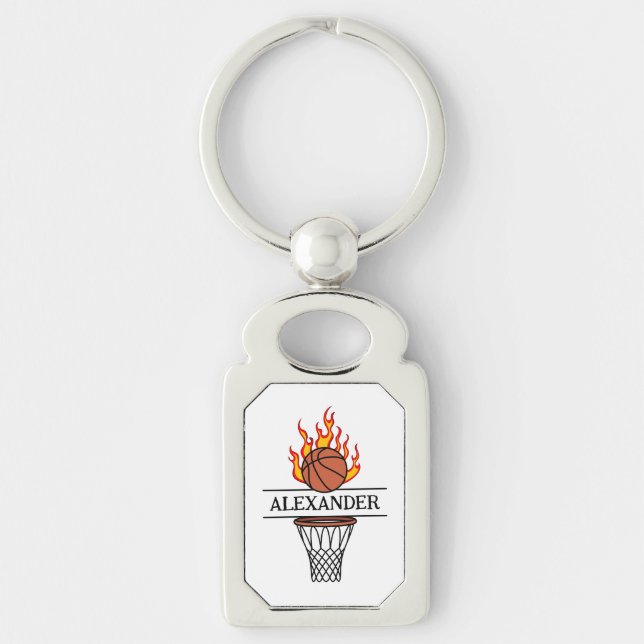 Chaveiro Basquete elegante com nome personalizado blaze (Frente)
