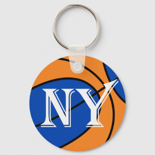 Chaveiro basquete laranja azul nova york