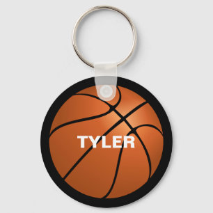 Chaveiro Basquete, Nome em Branco, Dupla Face, Preto