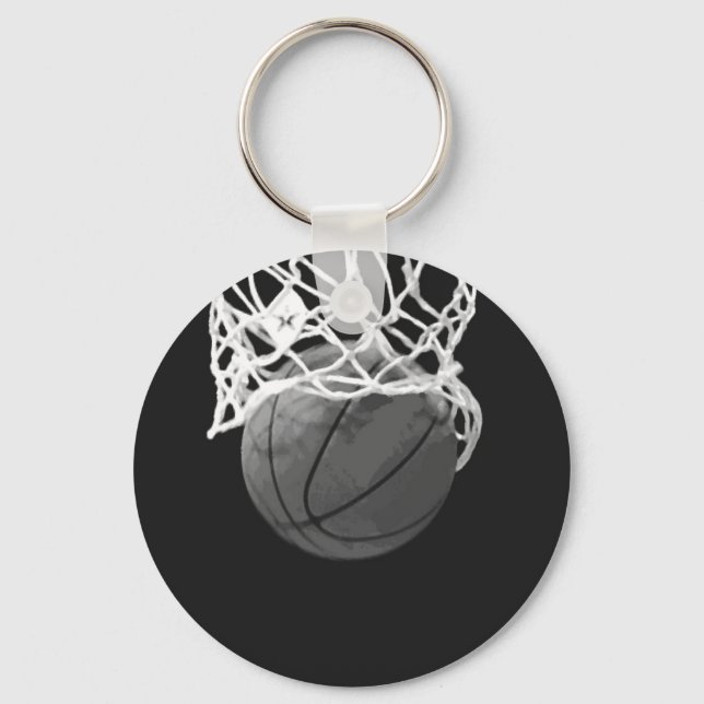 Chaveiro Basquete preto e branco (Frente)