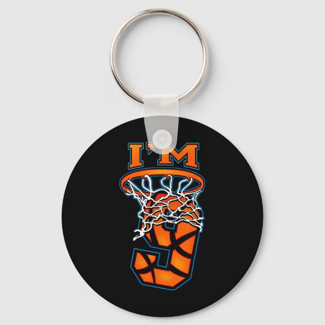 Chaveiro Basquete, sou 9 Garotinha 9º Aniversário (Frente)