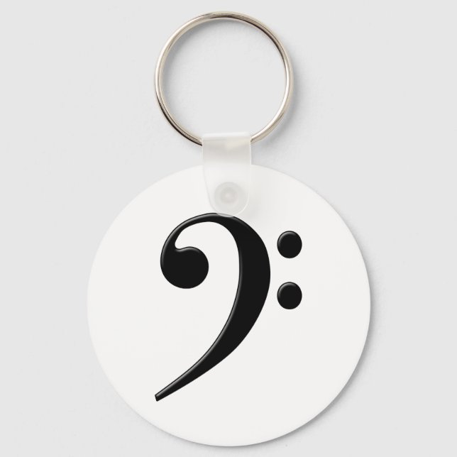 Chaveiro Bass Clef - F Clef Music Symbol (Frente)