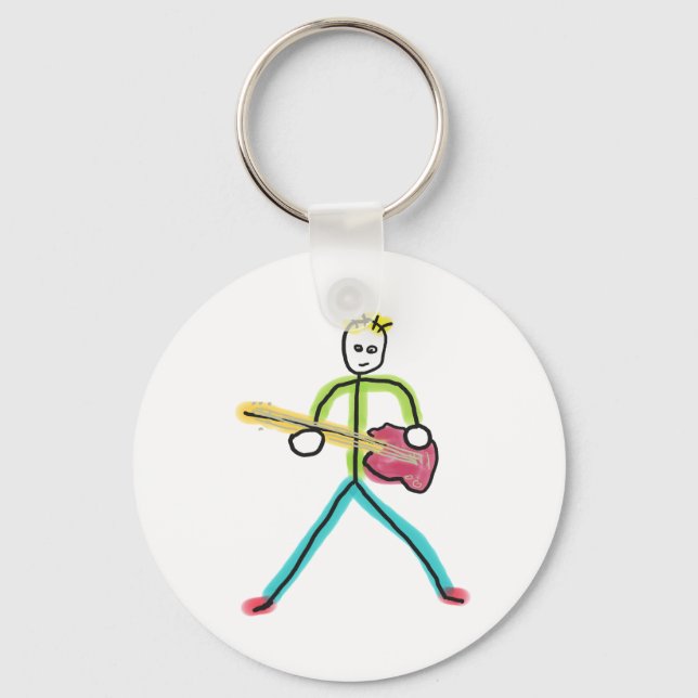 Chaveiro Bass Guitar Stickman (Frente)