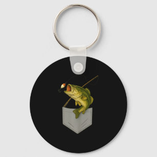 Chaveiro Bass peixe bolso gráfico engraçado de pesca para h