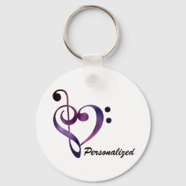 Chaveiro Bass Personalizado e Trble Clef Heart String