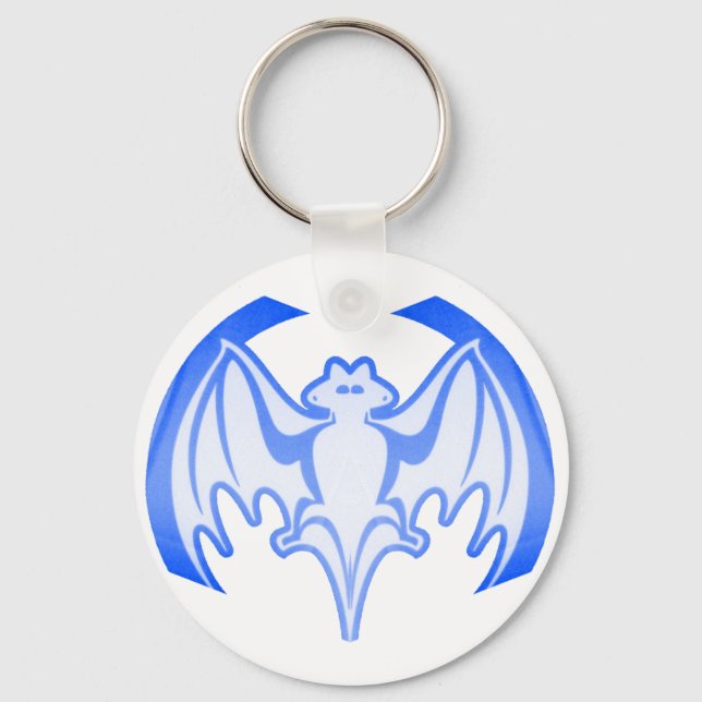 Chaveiro Bat Blue Inv The MUSEUM Zazzle Gifts (Frente)