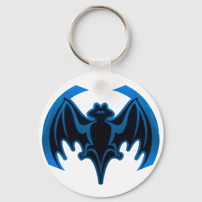 Chaveiro Bat Blue O MUSEUM Zazzle dá presentes (Frente)