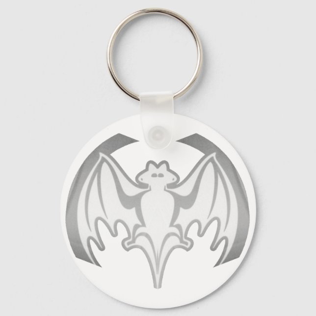 Chaveiro Bat Cinza Inv The MUSEUM Zazzle Gifts (Frente)