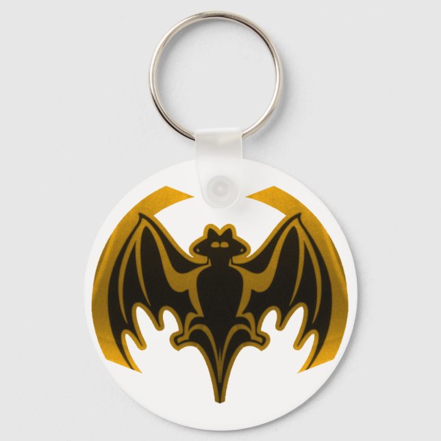 Chaveiro Bat Dourado O MUSEUM Zazzle Dons (Frente)