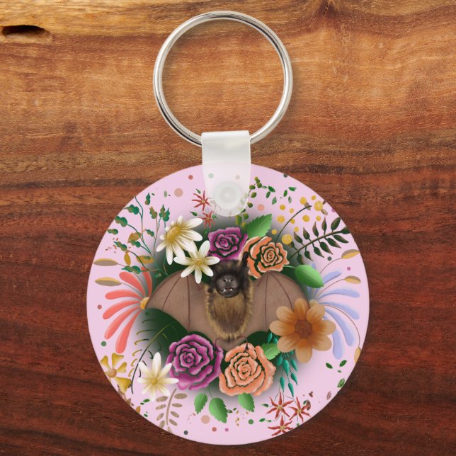Chaveiro Bat Flowers Floral Botânica (Verso)