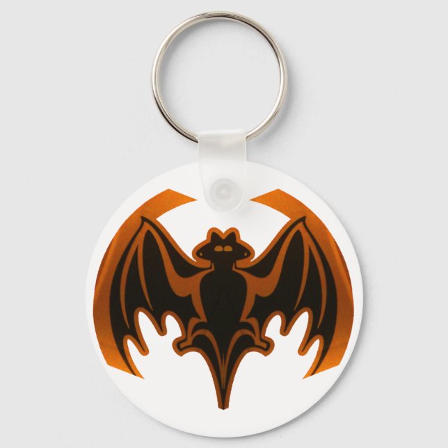 Chaveiro Bat Orange O MUSEUM Zazzle dá presentes (Frente)
