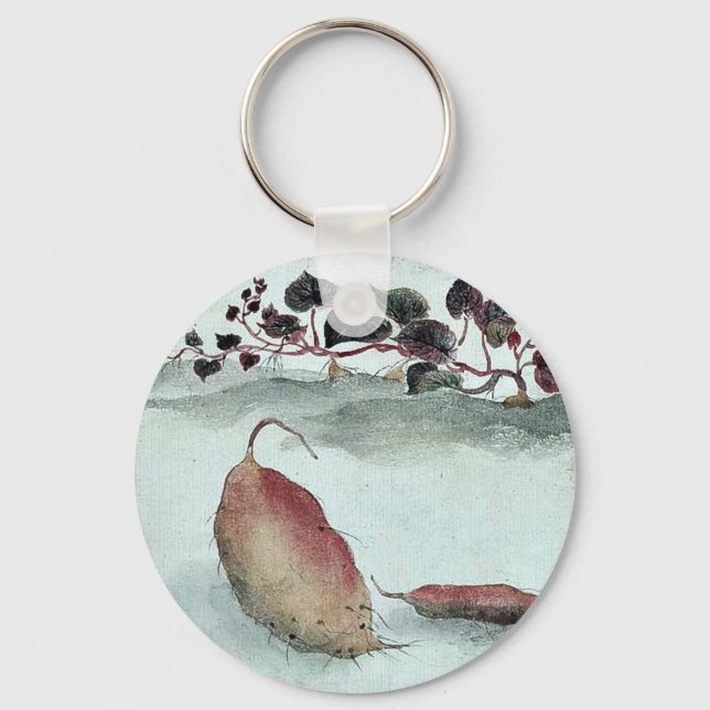 Chaveiro Batata doce com cultura de plantas no fundo (Frente)