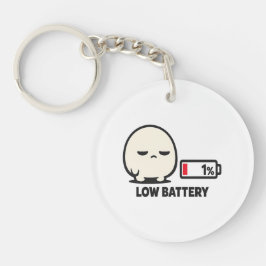 Chaveiro Bateria Baixa 1% - Minimalista Personagem Fofo Can