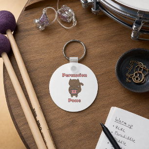 Chaveiro Bateria de Gatinho Fofo Cartoon Música Percussão P