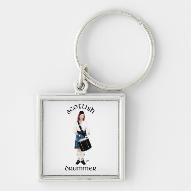Chaveiro Baterista Escocês - Kilt Azul (Frente)