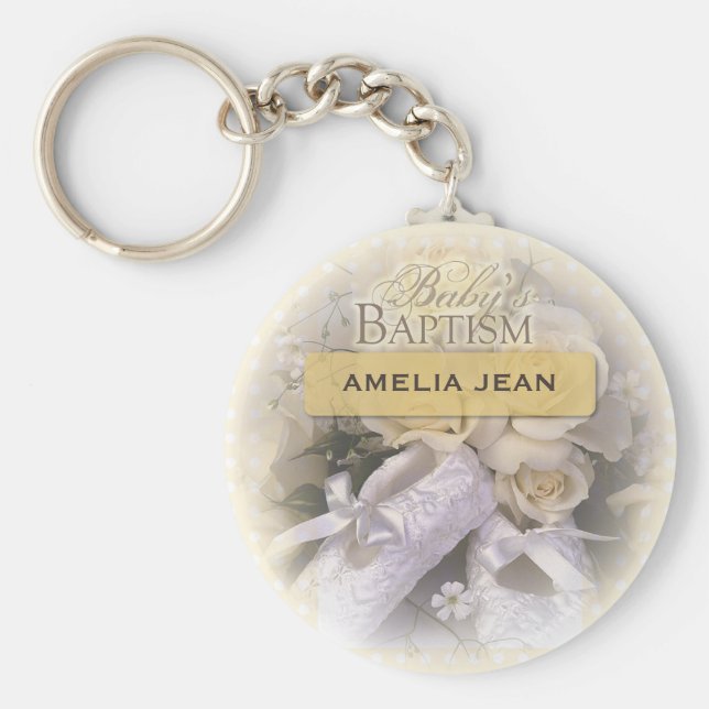 Chaveiro Batismo do bebê neutro, personalizado, personaliza (Frente)