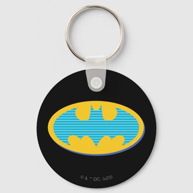 Chaveiro Batman | Cyan Stripes Symbol (Frente)