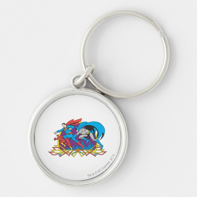 Chaveiro Batman + Super-Homem + Flash (Frente)