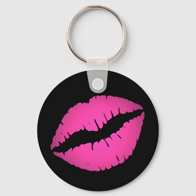 Chaveiro Batom Preto e Rosa Ombre Beijo Boca (Frente)