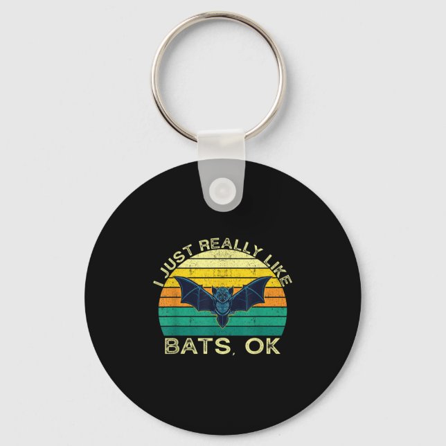Chaveiro Bats Engraçado Citação Animal Com Design De Forma  (Frente)
