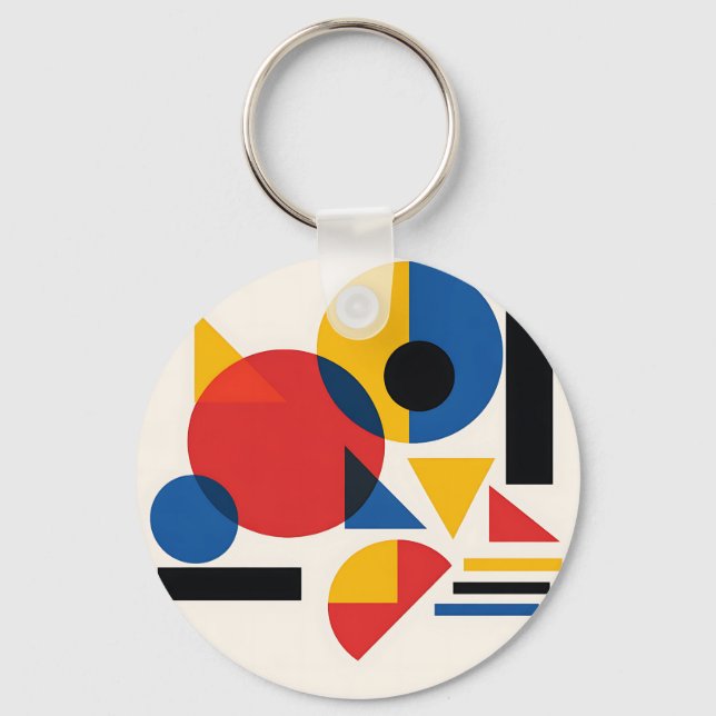Chaveiro Bauhaus Geometric Abstract Composition (Frente)