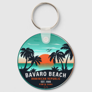Chaveiro Bavaro Beach Dominicana Retro Sunset Souvenir 60 a