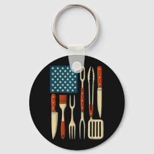 Chaveiro Bbq Grelhando Bandeira Americana EUA 4 De Julho