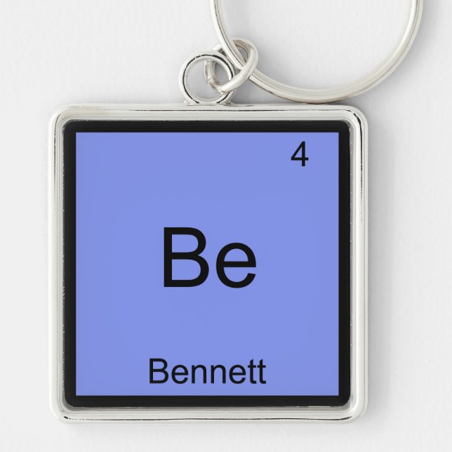 Chaveiro Be - Bennett Funny Chemisty Elelement Symbol Name  (Frente)